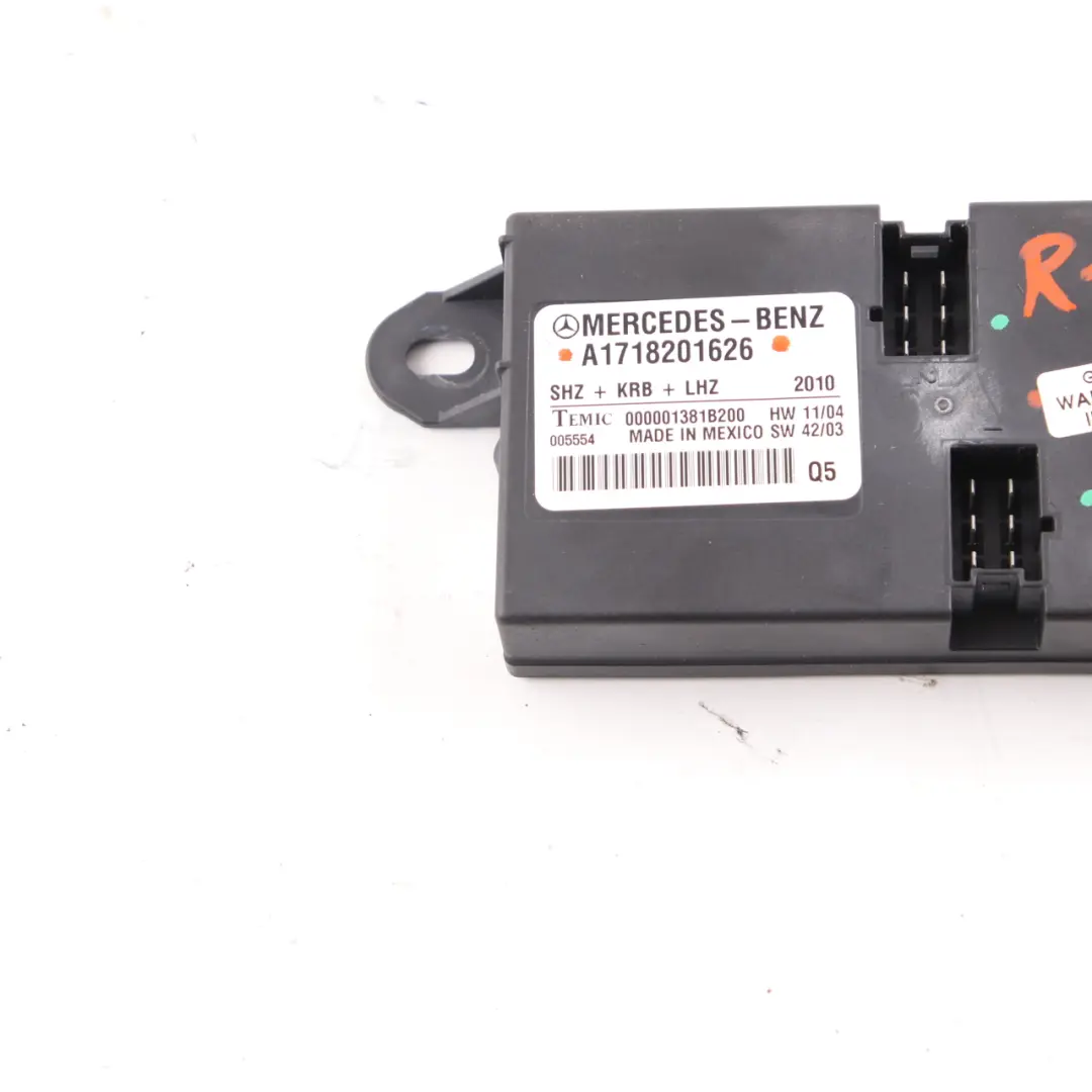 Mercedes SLK R171 Heated Heating Seat Control Unit Module A1718201626 - SKU A1719010100 - Part number A1719010100
