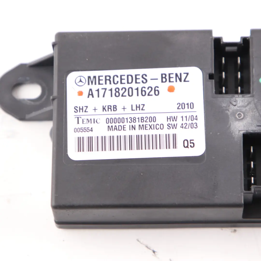 Mercedes SLK R171 Heated Heating Seat Control Unit Module A1718201626 - SKU A1719010100 - Part number A1719010100