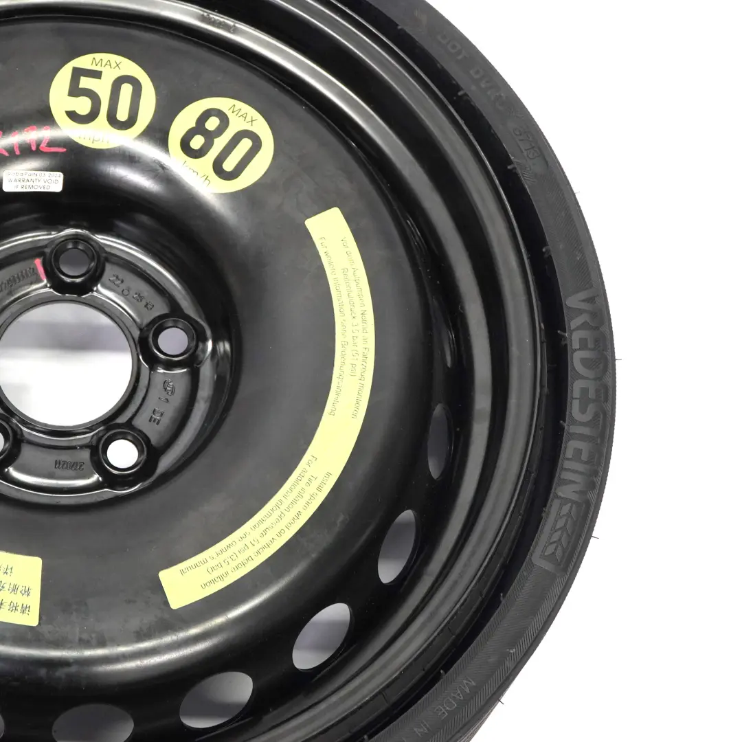 Ruota scorta compatta acciaio R17 4,5J 145/70 per Mercedes R172 con numero di parte A1724000002 Mercedes R172 Ruota scorta compatta acciaio R17 4,5J 145/70 - SKU A1724000002 - Numero di parte A1724000002