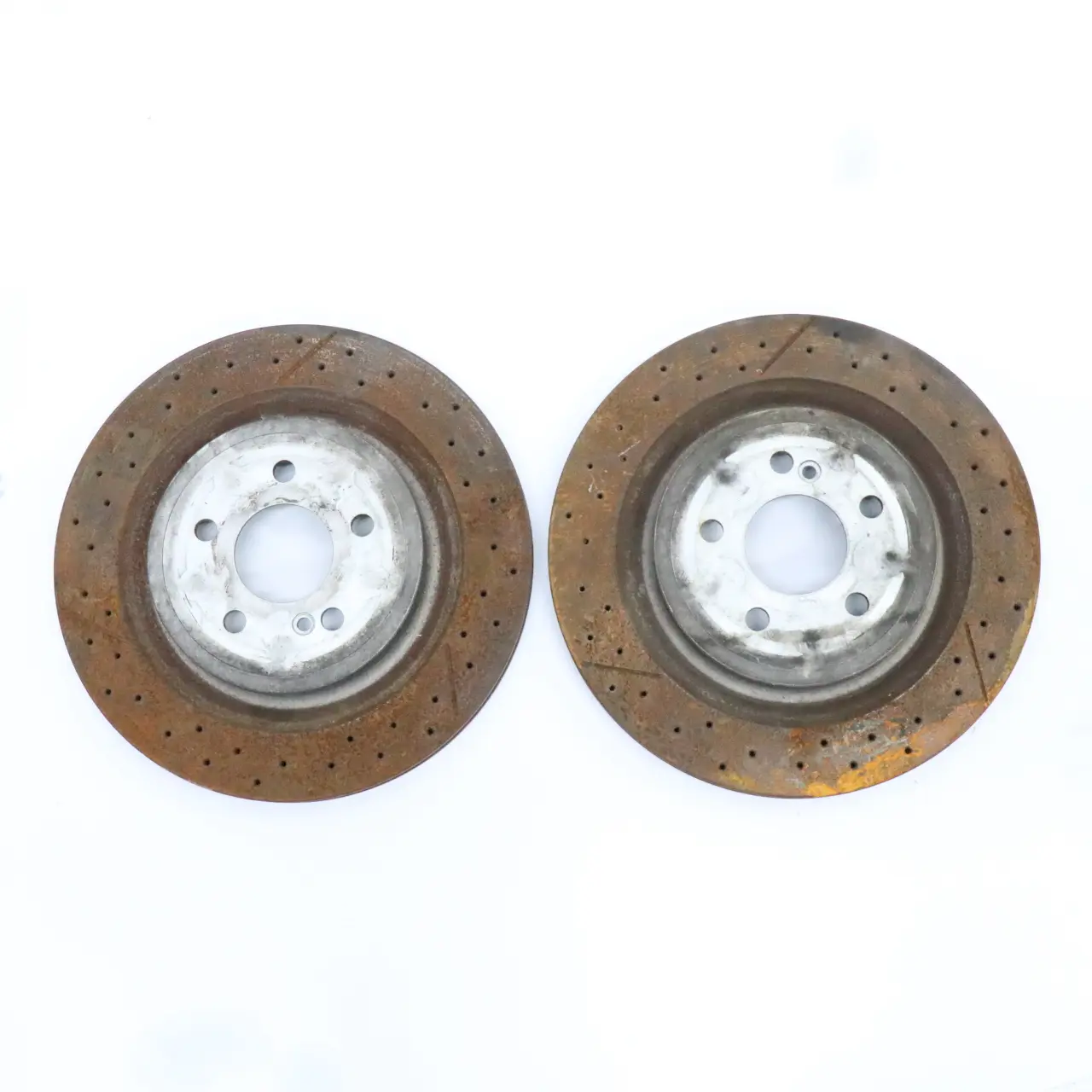 Mercedes r172 Brake Disc Set Rear Left Right Wheel N/O/S Perforated Braking Unit