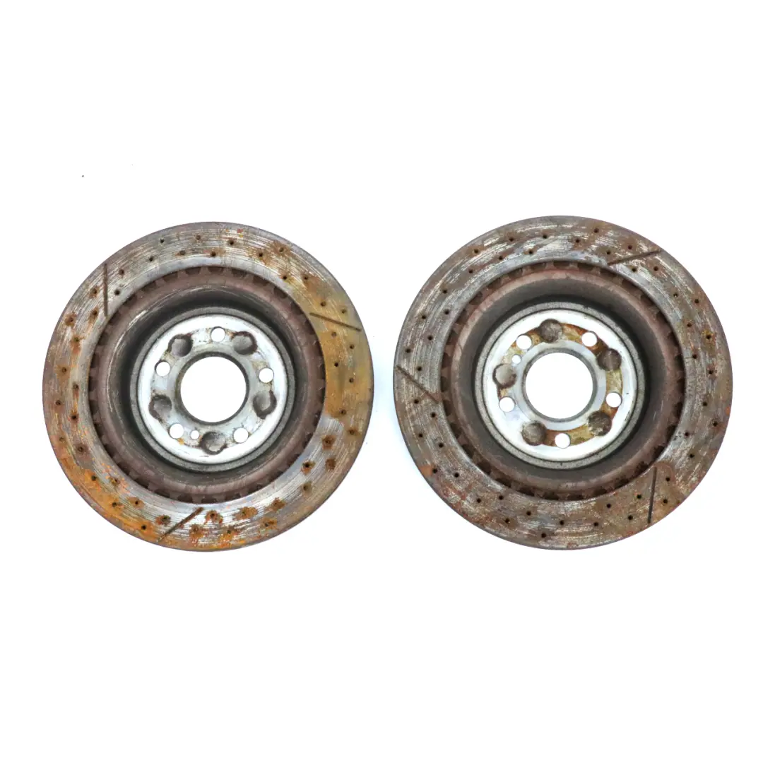 Brake Disc Set Rear Left Right Wheel N/O/S Perforated Braking Unit to Mercedes r172 with Part number A1724230112 Mercedes r172 Brake Disc Set Rear Left Right Wheel N/O/S Perforated Braking Unit - SKU A1724230112 - Part number A1724230112
