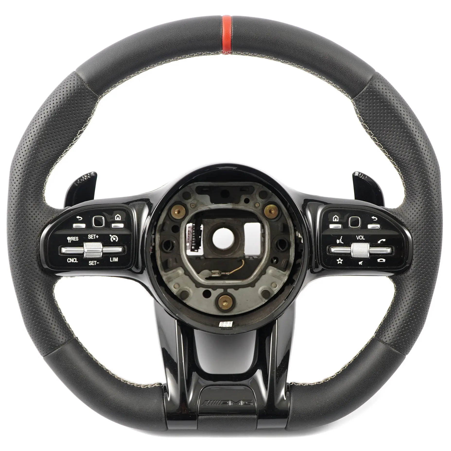 Volante Mercedes W204 C63 W212 E63 AMG Nero Pelle Sport Paddle Turno