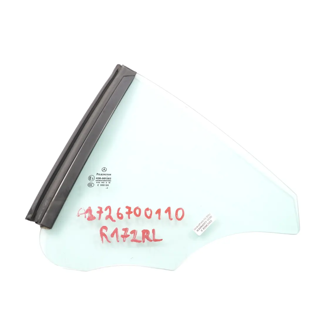 Side Window Glass Rear Left N/S AS2 to Mercedes SLK R172 Convertible with Part number A1726700110 Mercedes SLK R172 Convertible Side Window Glass Rear Left N/S AS2 - SKU A1726700110 - Part number A1726700110