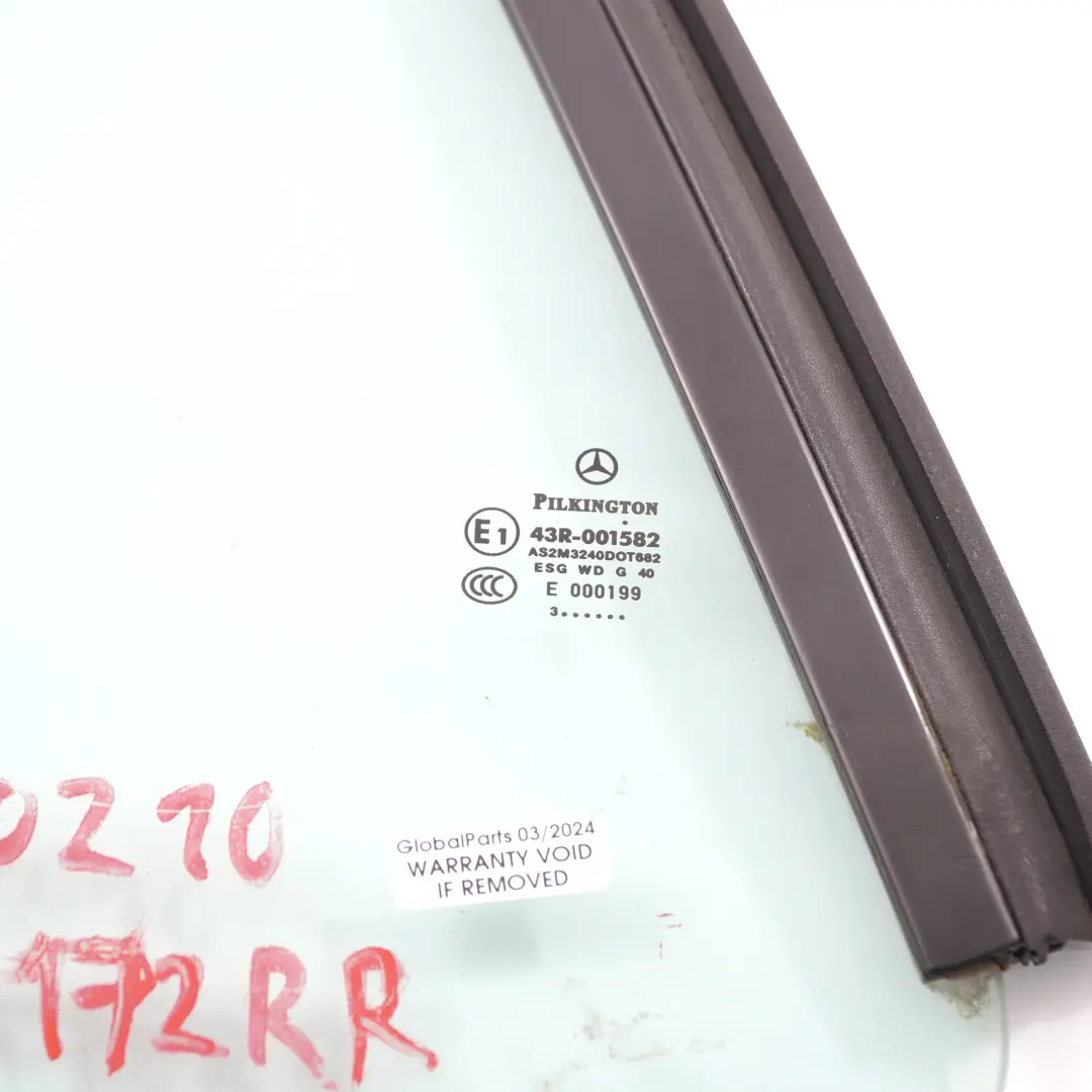 Mercedes SLK R172 Szyba Boczna Prawy Tył Zielona AS2 - SKU A1726700210 - Numer Części A1726700210