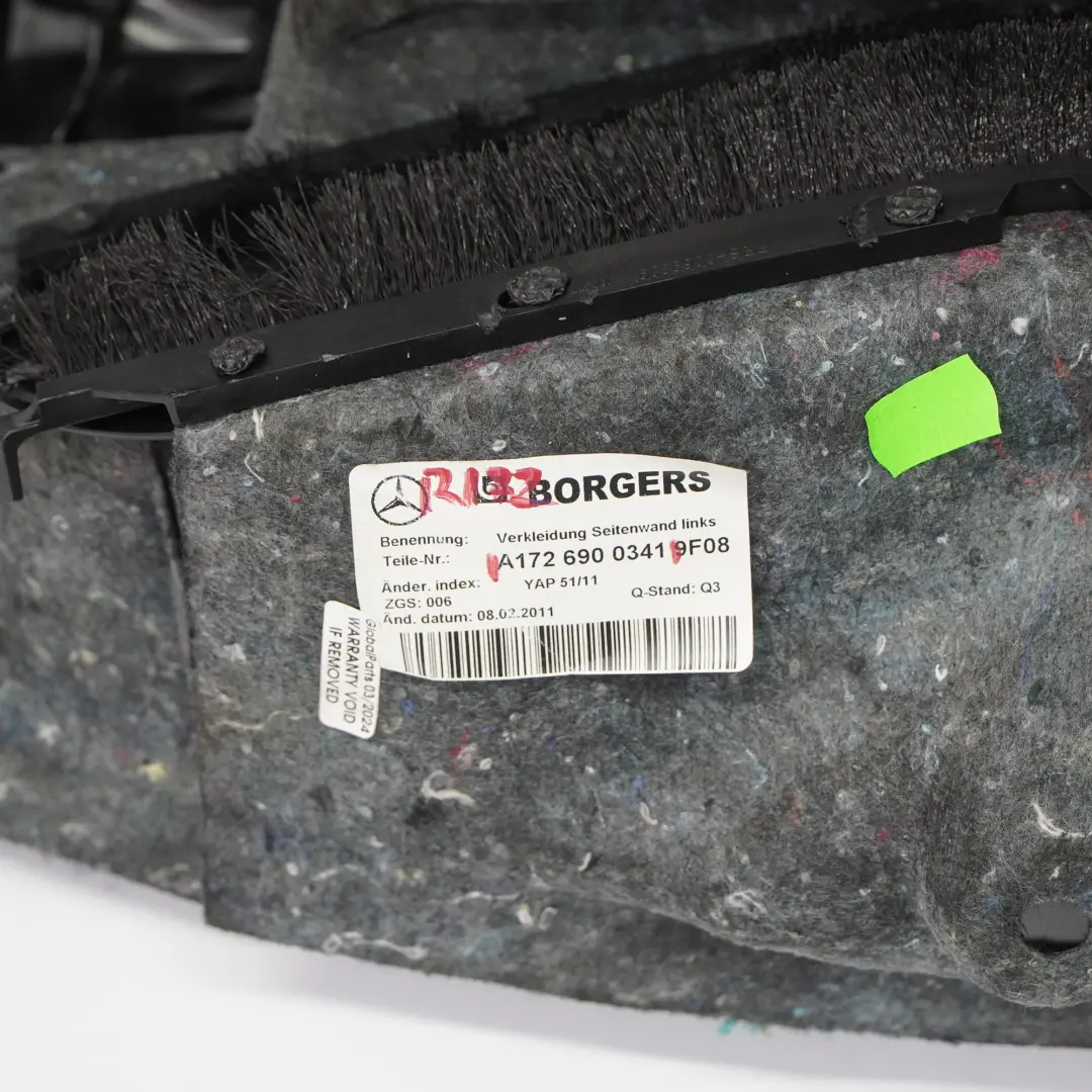 Mercedes R172 Embellecedor Alfombra Maletero Izquierda Piso Maletero - SKU A1726900341 - Número de pieza A1726900341