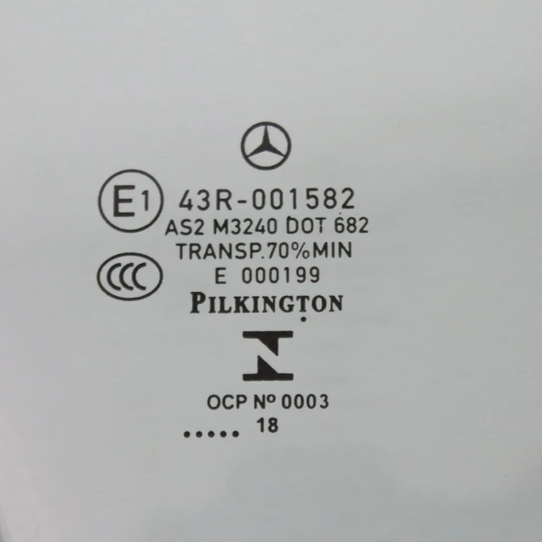 Mercedes SLK R172 Finestrino laterale porta anteriore destra vetri verde AS2 - SKU A1727250400 - Numero di parte A1727250400