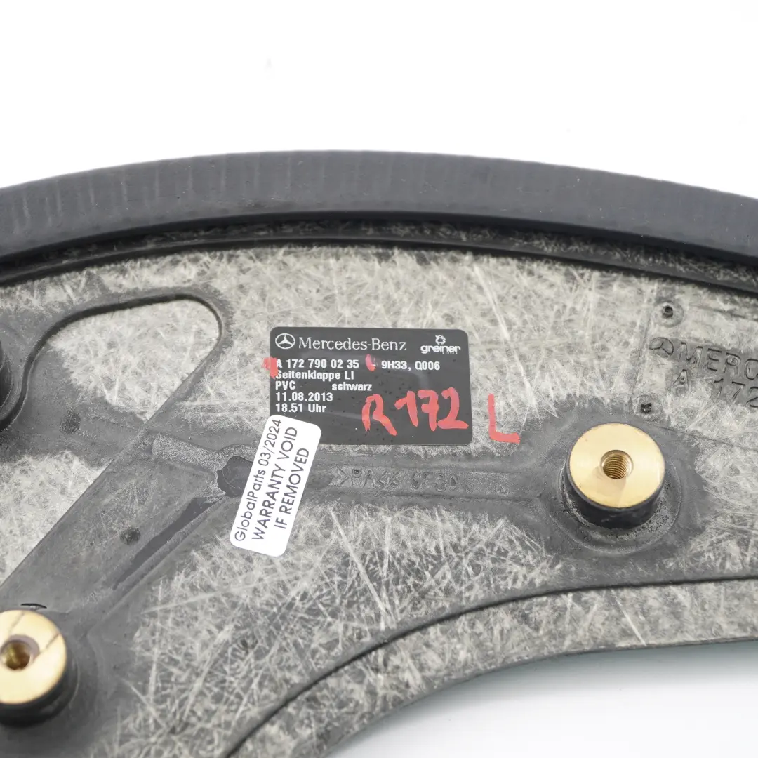 Osłona Tylnej Półki Lewa Czarna do Mercedes SLK R172 Roadster o numerze A1727900235 Mercedes SLK R172 Roadster Osłona Tylnej Półki Lewa Czarna - SKU A1727900235 - Numer Części A1727900235