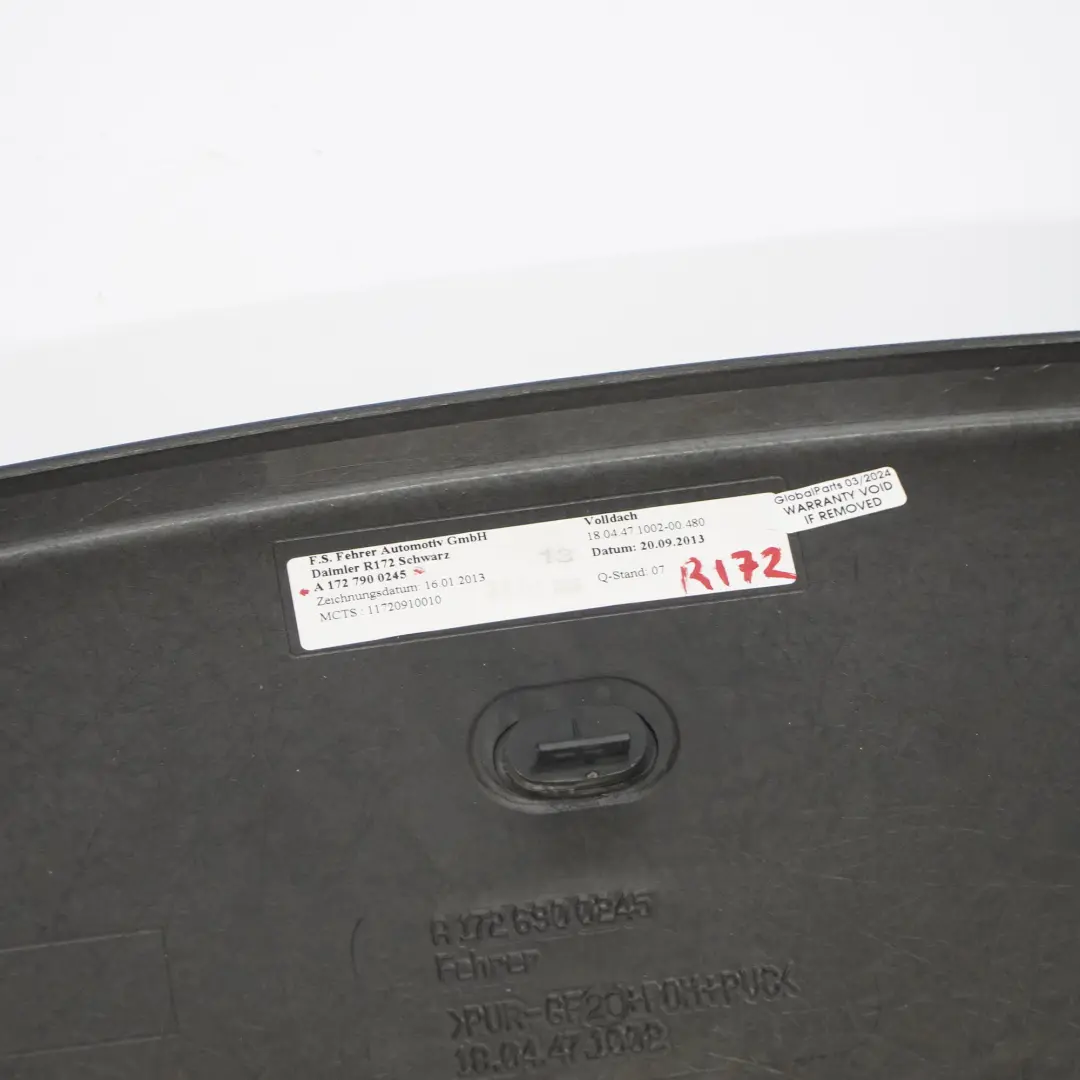Mercedes R172 Osłona Podsufitka Tapicerka Dachu Czarna - SKU A1727900245 - Numer Części A1727900245