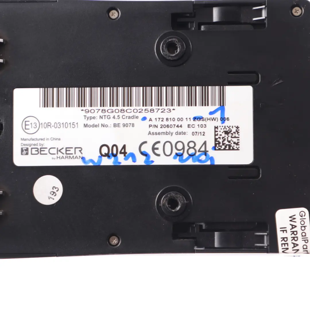 Navigation Processor Mercedes W176 W212 Control Unit Module NTG 4.5 to with Part number A1728100011 Navigation Processor Mercedes W176 W212 Control Unit Module NTG 4.5 - SKU A1728100011-1 - Part number A1728100011