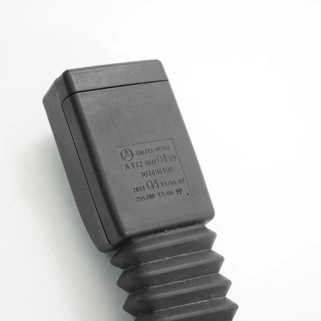 Belt Lower Tensioner Buckle Front Right O/S to Mercedes SLK R172 Seat with Part number A1728600469 Mercedes SLK R172 Seat Belt Lower Tensioner Buckle Front Right O/S - SKU A1728600469 - Part number A1728600469