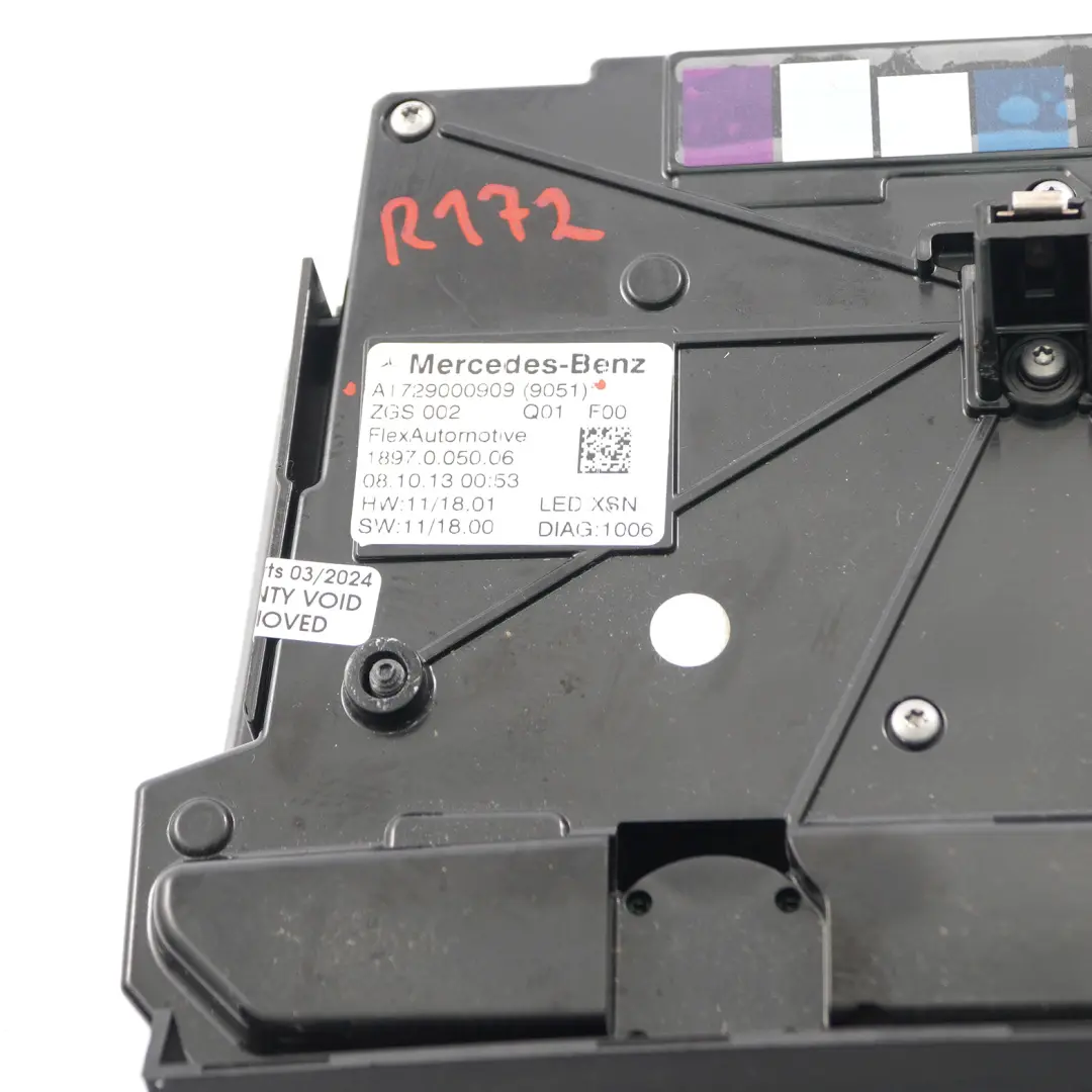 Mercedes SLK R172 Roof Light Interior Reading Lamp Control Panel - SKU A1729000909 - Part number A1729000909