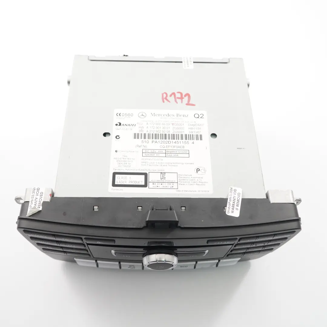 Radio Lecteur CD Unité principale Sat Nav Comand pour Mercedes SLK R172 à propos du numéro de pièce A1729006609 Mercedes SLK R172 Radio Lecteur CD Unité principale Sat Nav Comand - SKU A1729006609 - Numéro de pièce A1729006609