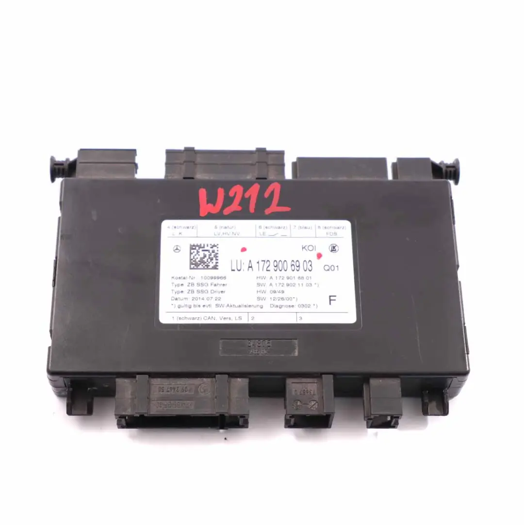Seat Module Mercedes W204 W212 Control Unit Front Left Right N/O/S - SKU A1729006903 - Part number A1729006903