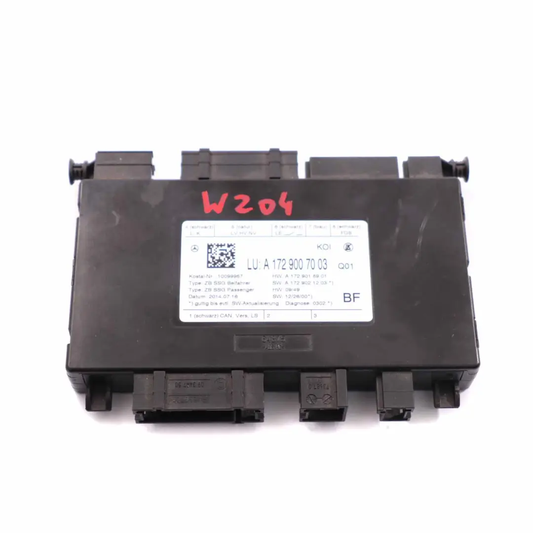  Modulo Asiento Mercedes W204 W212 Unidad Delantero Izquierdo Derecho - SKU A1729007003 - Número de pieza A1729007003