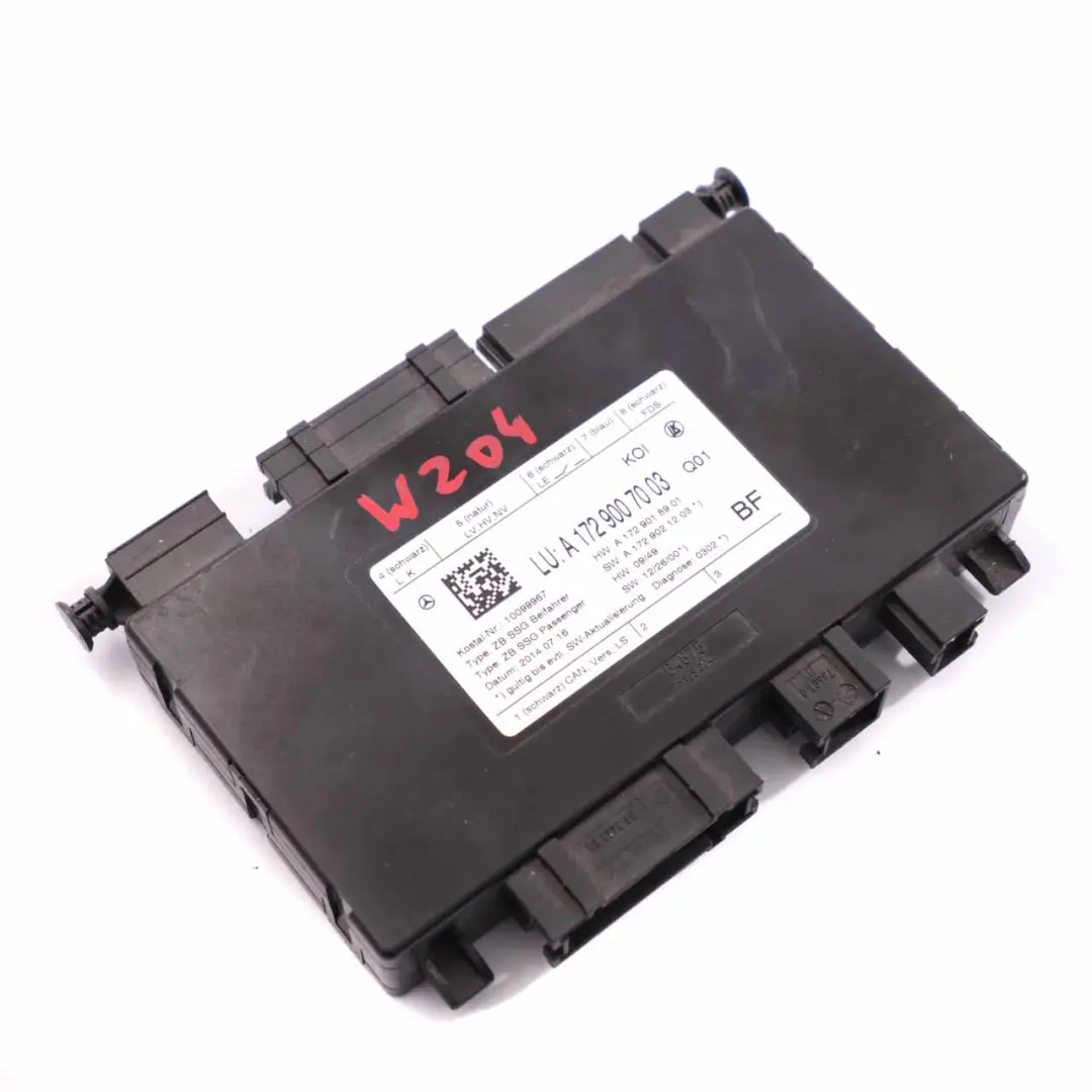 Seat Module Mercedes W204 W212 Control Unit Front Left Right N/O/S - SKU A1729007003 - Part number A1729007003