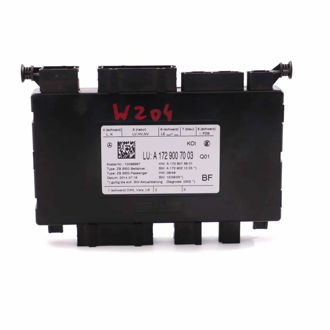 Seat Module Mercedes W204 W212 Control Unit Front Left Right N/O/S - SKU A1729007003 - Part number A1729007003