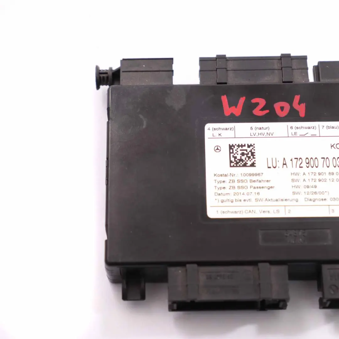 Seat Module Mercedes W204 W212 Control Unit Front Left Right N/O/S - SKU A1729007003 - Part number A1729007003