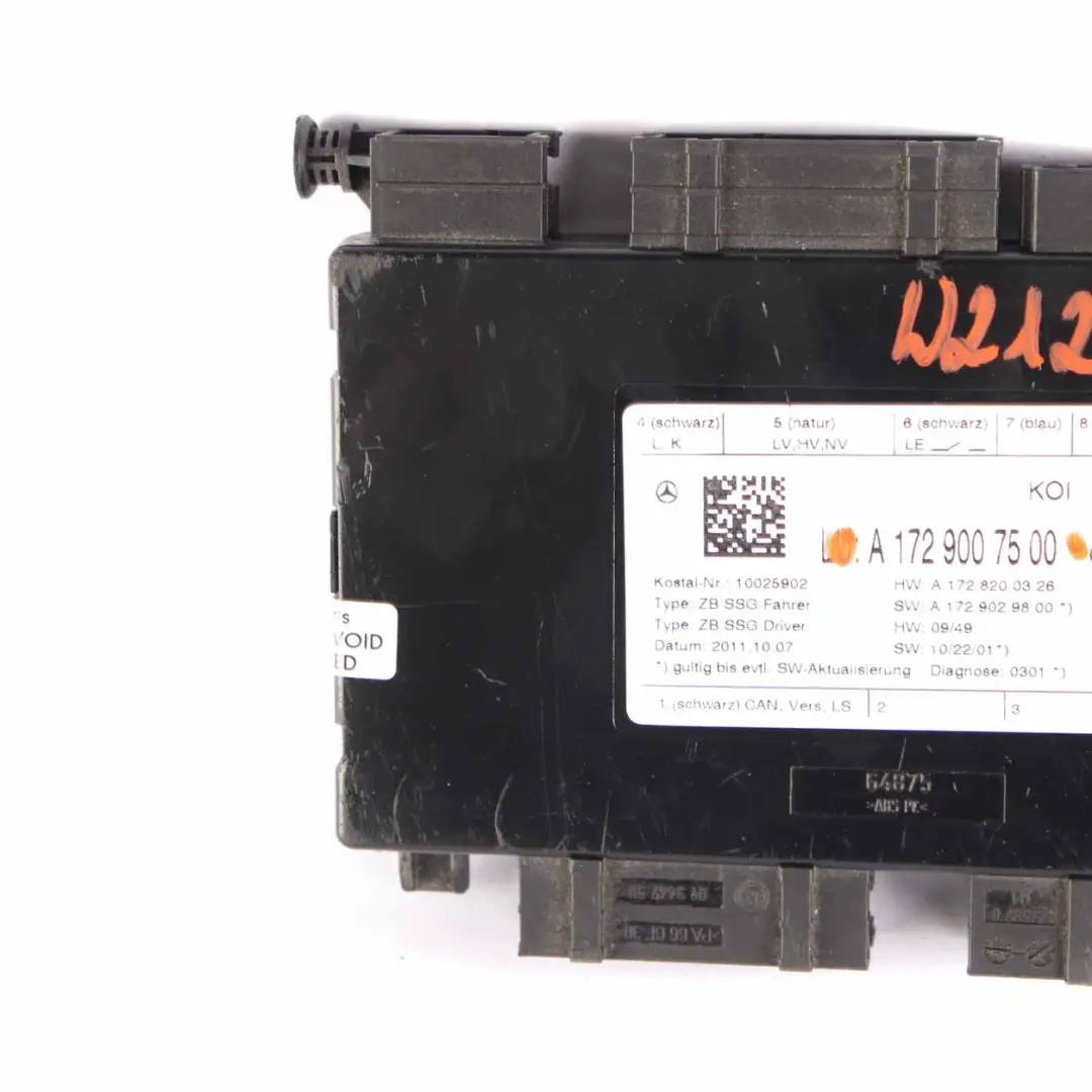 Seat Module Mercedes W204 Front Left N/S Memory Control Unit - SKU A1729007500 - Part number A1729007500