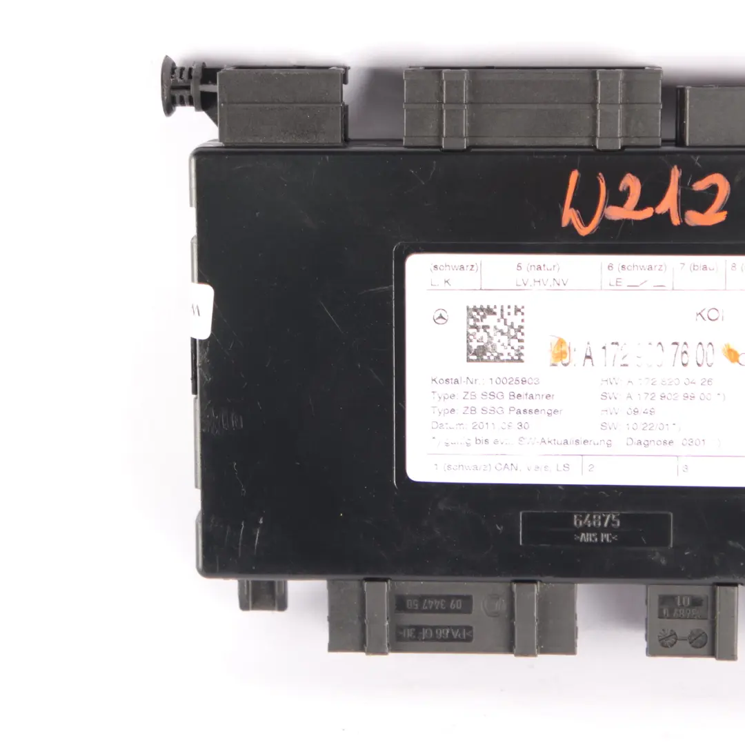 Module Mercedes W204 Front Right O/S Memory Control Unit to Seat with Part number A1729007600 Seat Module Mercedes W204 Front Right O/S Memory Control Unit - SKU A1729007600 - Part number A1729007600