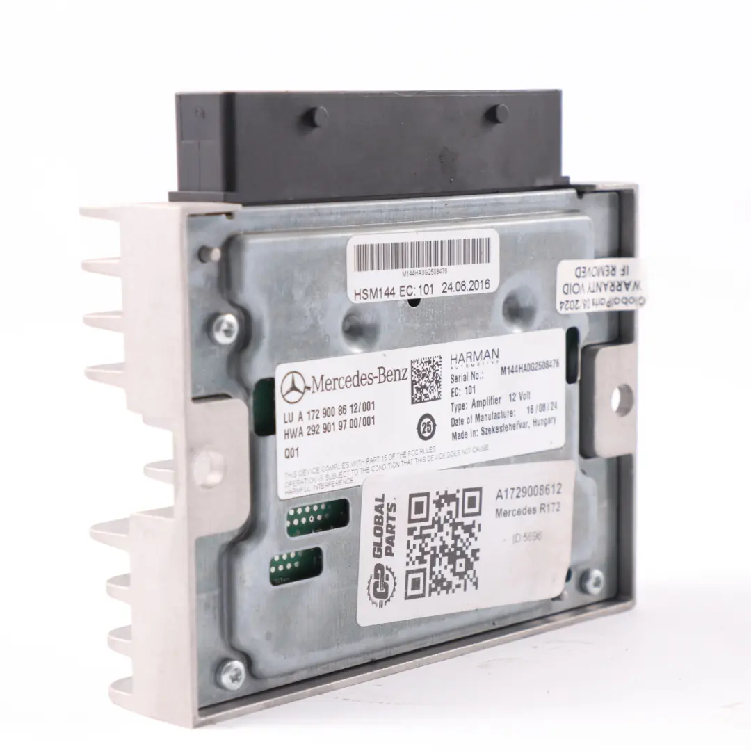 Mercedes SLK R172 Amplifier Audio Sound Control Unit Module Harman - SKU A1729008612 - Part number A1729008612