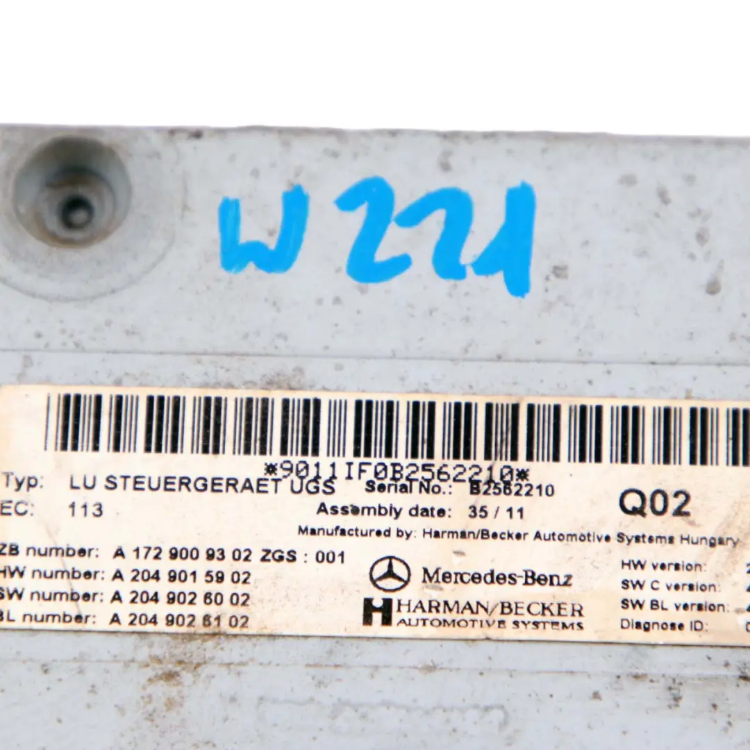 Moduł Sterownik GSM do Mercedes W212 W221 o numerze A1729009302 Mercedes W212 W221 Moduł Sterownik GSM - SKU A1729009302 - Numer Części A1729009302