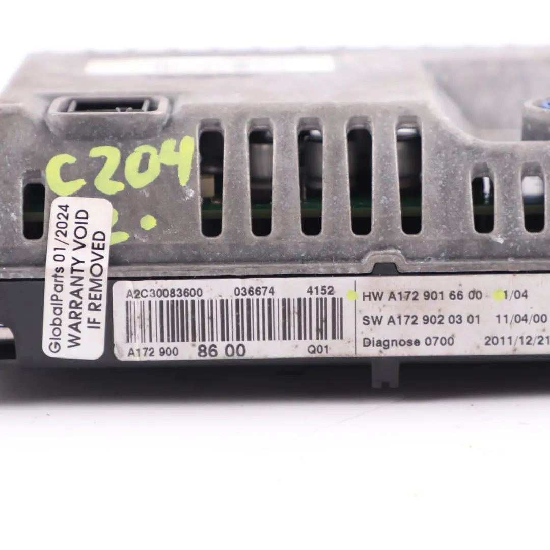 Mercedes W204 Ecran d'affichage Radio Multimédia Navigation Sat Unit - SKU A1729016600 - Numéro de pièce A1729016600