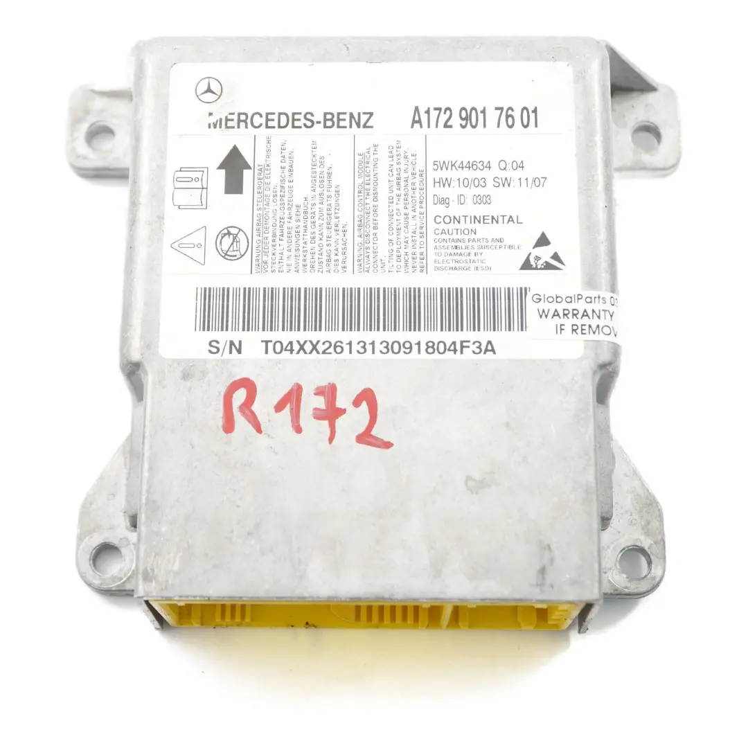 Mercedes SLK R172 Front Air Module SRS Control Unit ECU - SKU A1729017601 - Part number A1729017601