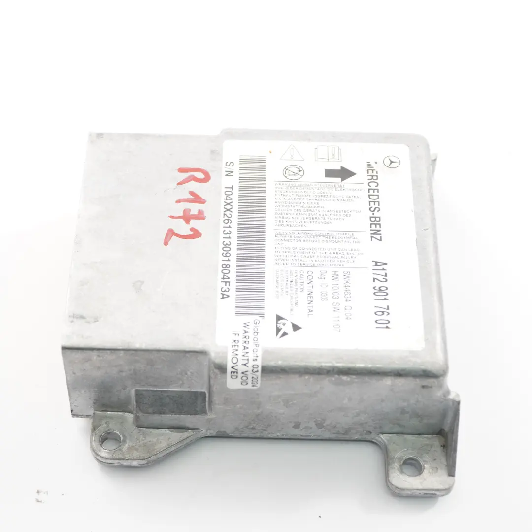 Mercedes SLK R172 Module d'air avant Unité de contrôle SRS ECU - SKU A1729017601 - Numéro de pièce A1729017601