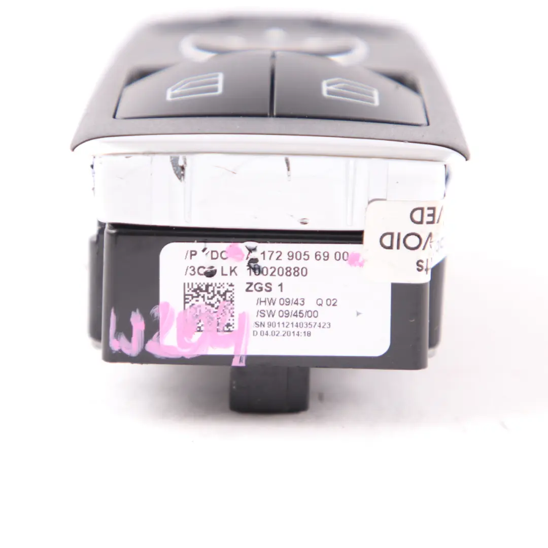 Interruttore finestra Mercedes W204 Coupe pulsante porta conducente per con numero di parte A1729056900 Interruttore finestra Mercedes W204 Coupe pulsante porta conducente - SKU A1729056900 - Numero di parte A1729056900