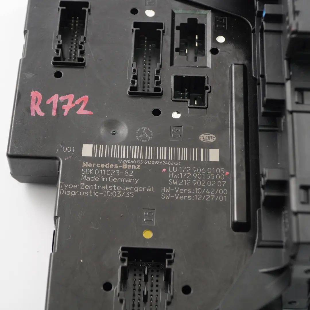 Mercedes R172 Hinten Sicherungskasten SAM Relais Steuergerät Modul - SKU A1729060105 - Teilenummer A1729060105