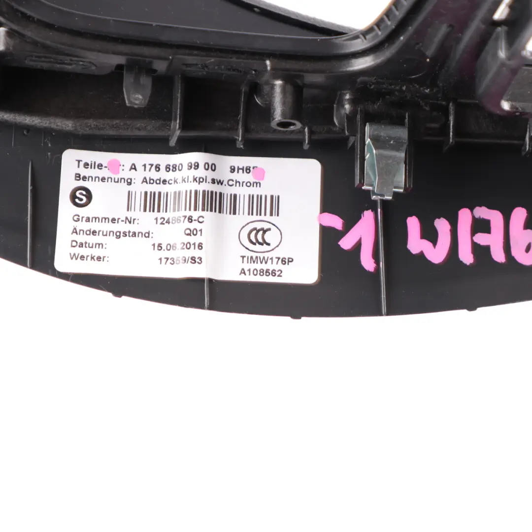 Centre Console Cover Mercedes C117 W176 Trim Gear Frame Panel Black to with Part number A1766809900 Centre Console Cover Mercedes C117 W176 Trim Gear Frame Panel Black - SKU A1766809900-1 - Part number A1766809900