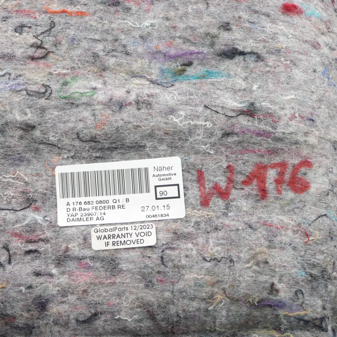 Mercedes W176 Isolierung hinten rechts Radhaus Radkasten - SKU A1766820800 - Teilenummer A1766820800