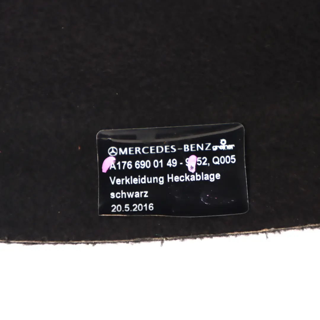 Paketablage Fach Abdeckung Panel Trim schwarz für Mercedes W176 mit Teilenummer A1766900149 Mercedes W176 Paketablage Fach Abdeckung Panel Trim schwarz - SKU A1766900149 - Teilenummer A1766900149