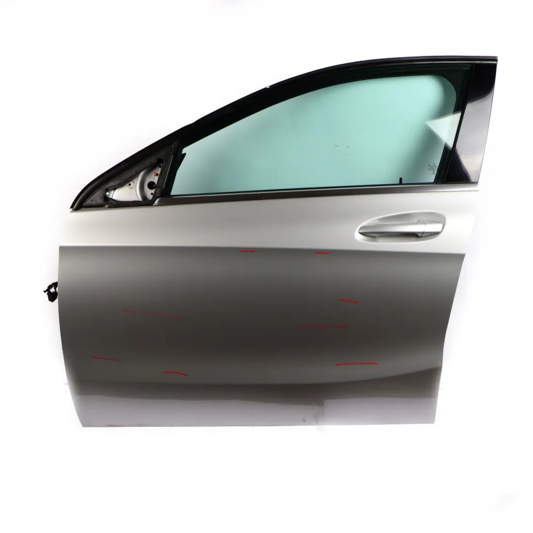 Door Front Left N/S A-Class Polar Silver Metallic - 761 to Mercedes W176 with Part number A1767200105 Mercedes W176 Door Front Left N/S A-Class Polar Silver Metallic - 761 - SKU A1767200105-PLS - Part number A1767200105