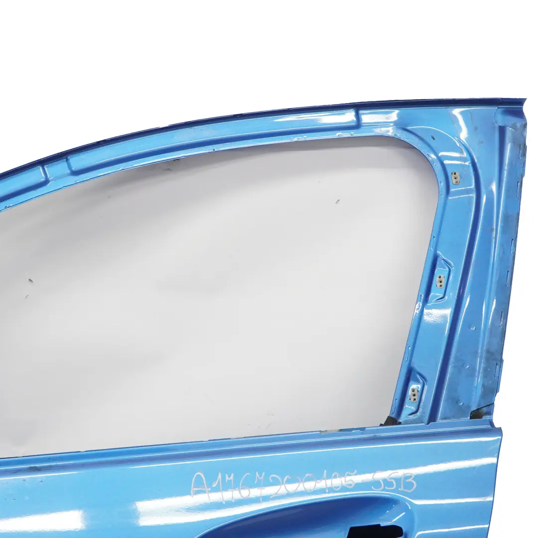 Door Front Left N/S A-Class South Seas Blue Metallic - 162 to Mercedes W176 with Part number A1767200105 Mercedes W176 Door Front Left N/S A-Class South Seas Blue Metallic - 162 - SKU A1767200105-SSB - Part number A1767200105