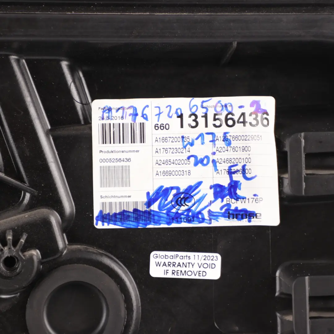 Mercedes W176 Türkartenhalterung Vorne Links Elektrischer Fensterheber Regulator - SKU A1767206500-2 - Teilenummer A1767206500