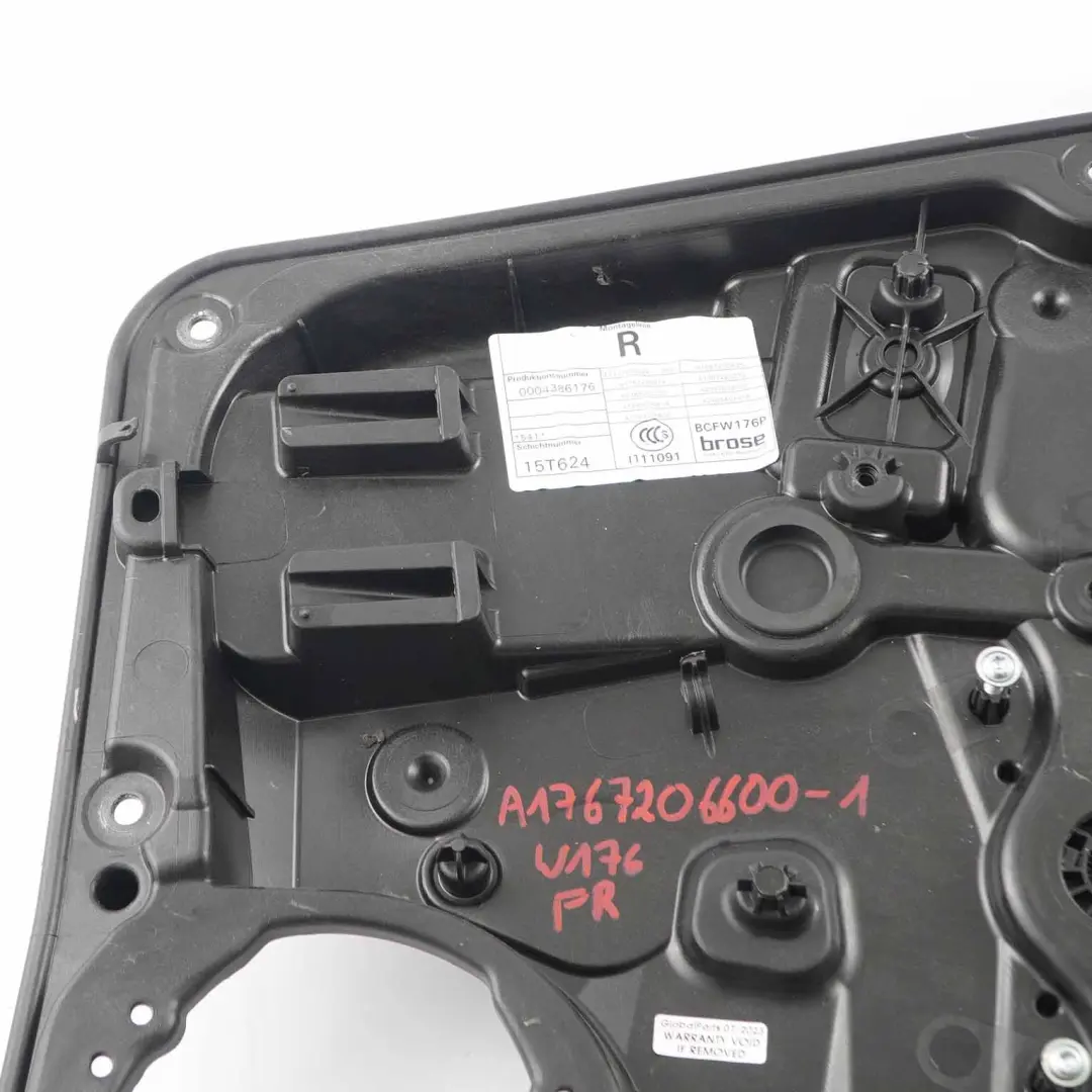 Mercedes W176 Door Card Mount Front Right O/S Electric Window Lifter Regulator - SKU A1767206600-2 - Part number A1767206600
