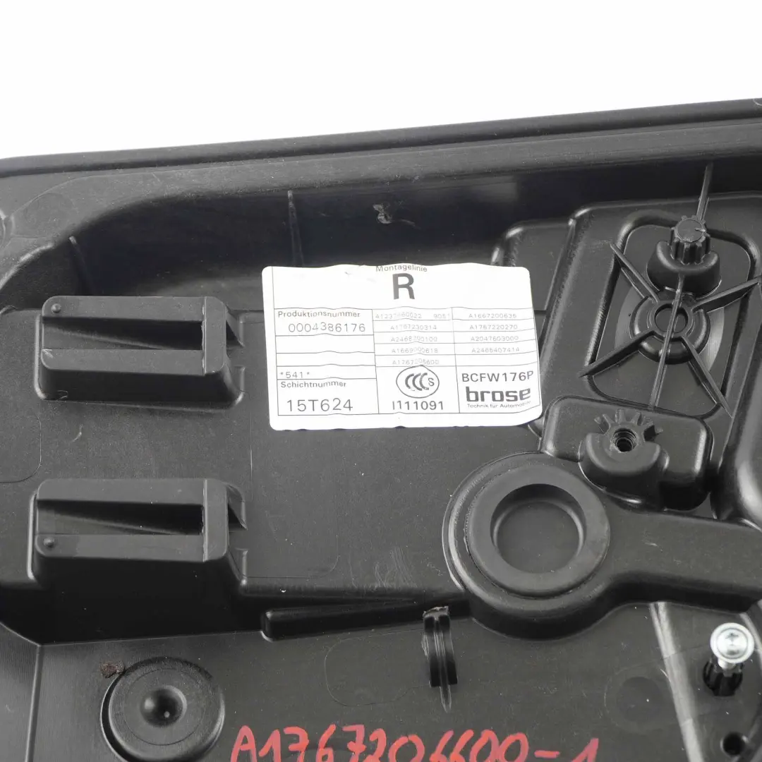 Mercedes W176 Door Card Mount Front Right O/S Electric Window Lifter Regulator - SKU A1767206600-2 - Part number A1767206600