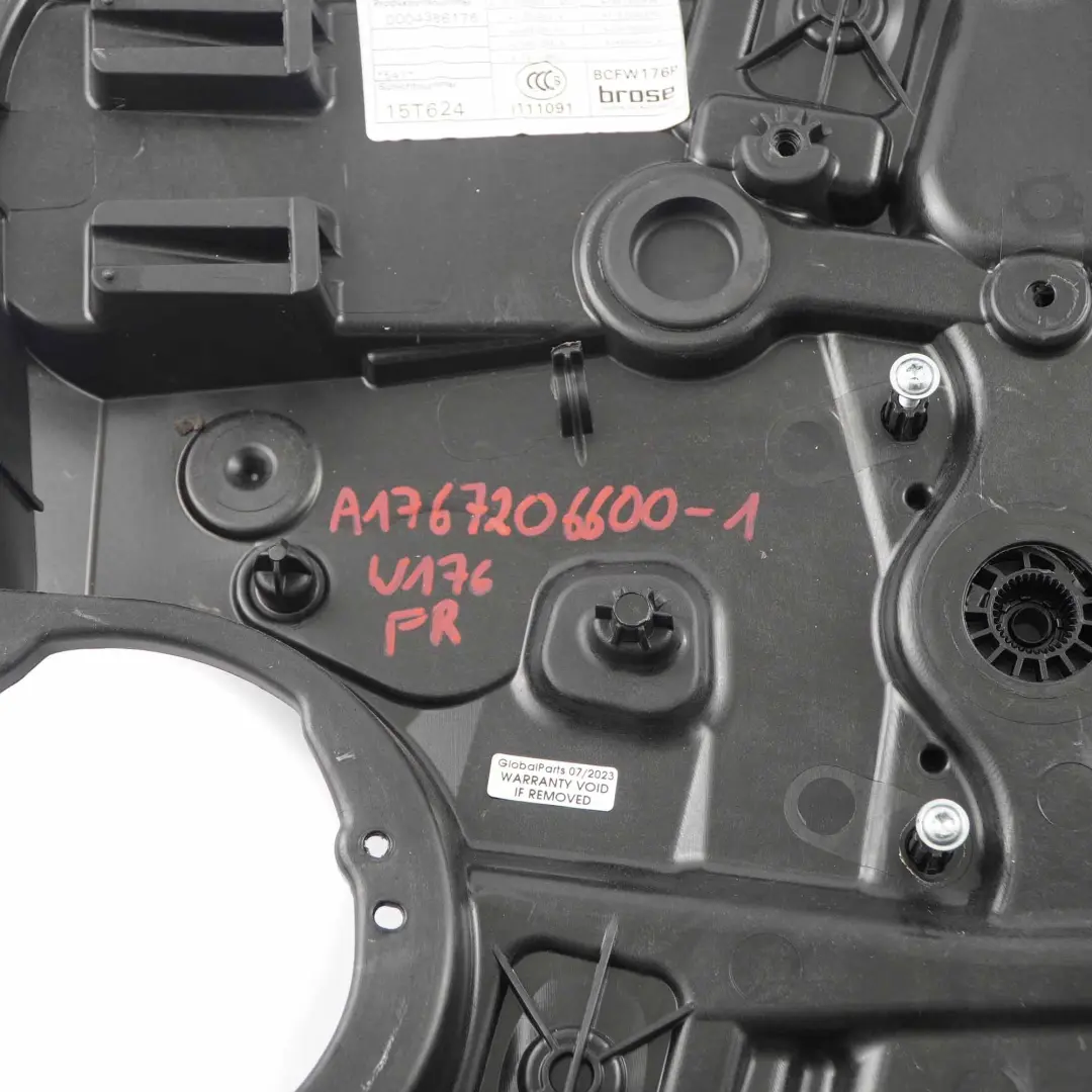 Mercedes W176 Door Card Mount Front Right O/S Electric Window Lifter Regulator - SKU A1767206600-2 - Part number A1767206600