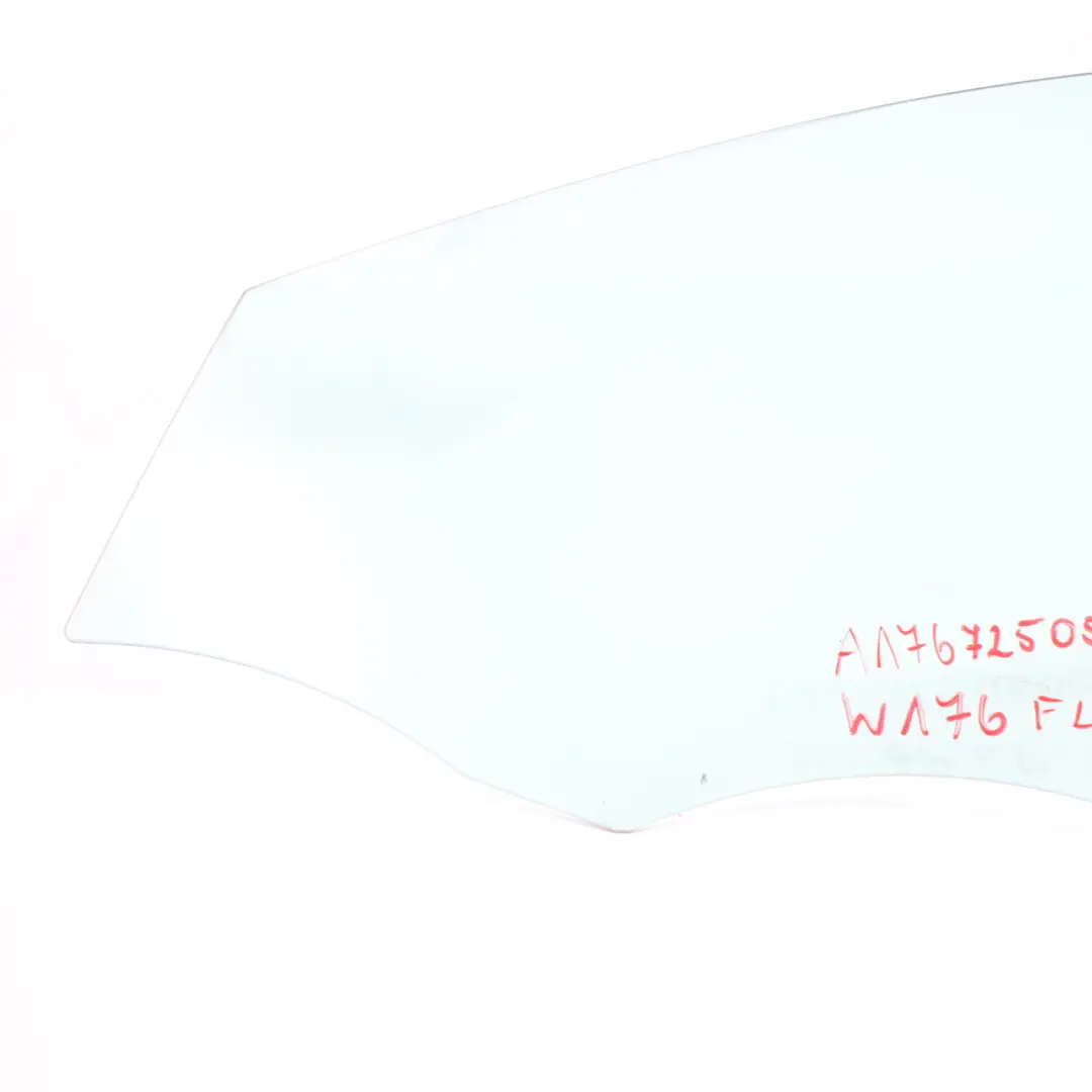 Mercedes W176 Window Glass Door Front Left N/S Green Glazing AS2 - SKU A1767250500-1 - Part number A1767250500