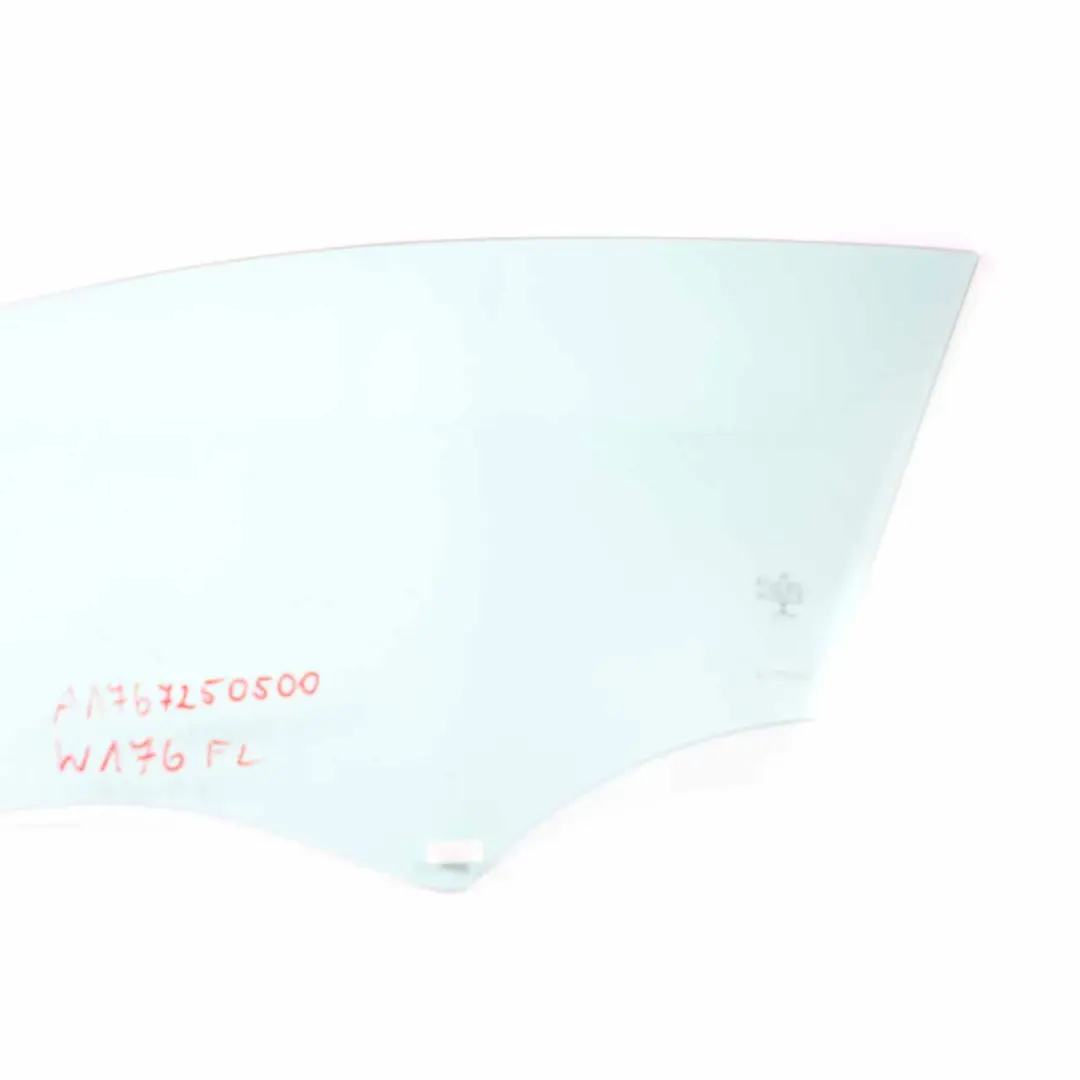 Window Glass Door Front Left N/S Green Glazing AS2 to Mercedes W176 with Part number A1767250500 Mercedes W176 Window Glass Door Front Left N/S Green Glazing AS2 - SKU A1767250500-1 - Part number A1767250500