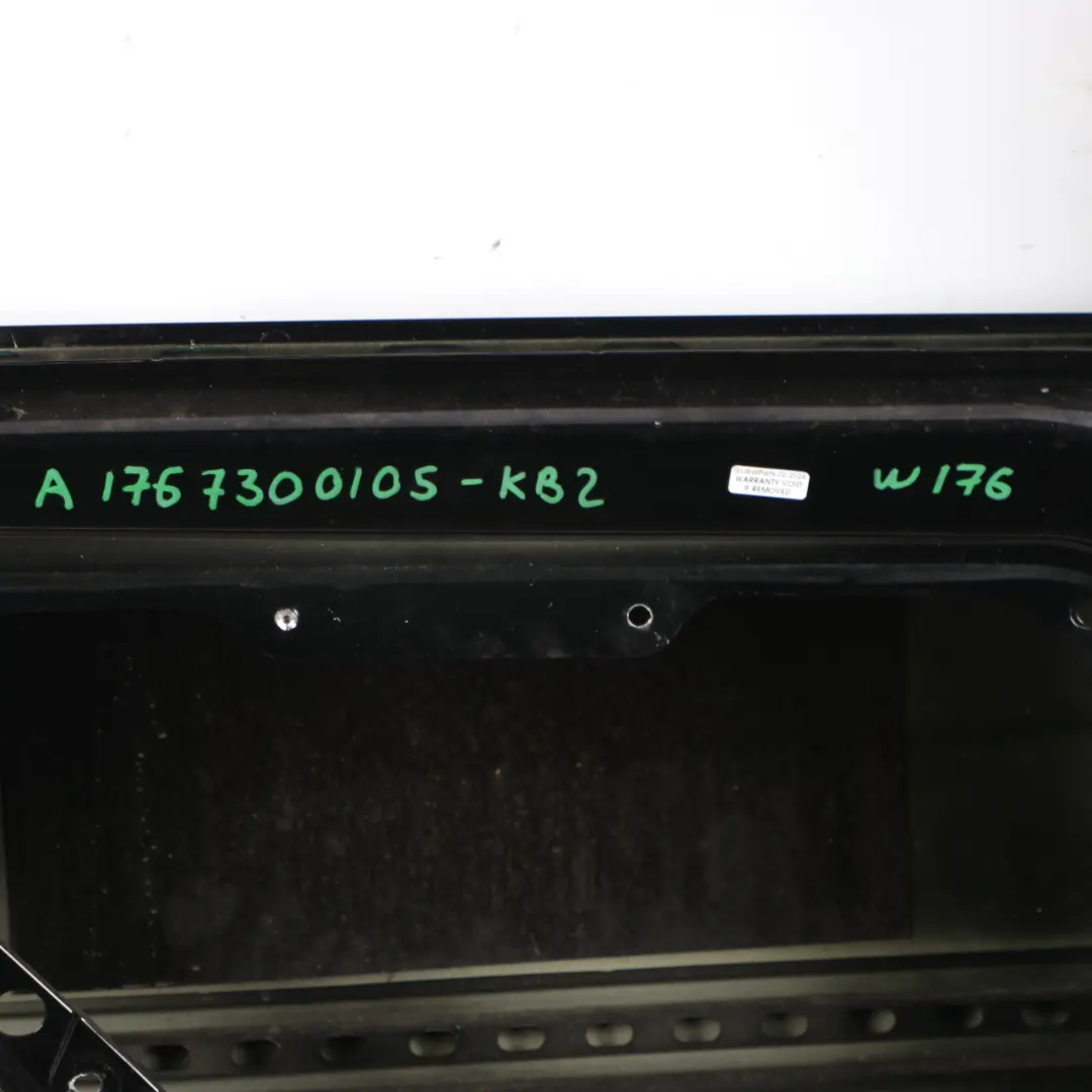 Door Rear Left N/S A-Class Kosmos Cosmic Black Metallic - 191 to Mercedes W176 with Part number A1767300205 Mercedes W176 Door Rear Left N/S A-Class Kosmos Cosmic Black Metallic - 191 - SKU A1767300105-KB2 - Part number A1767300205