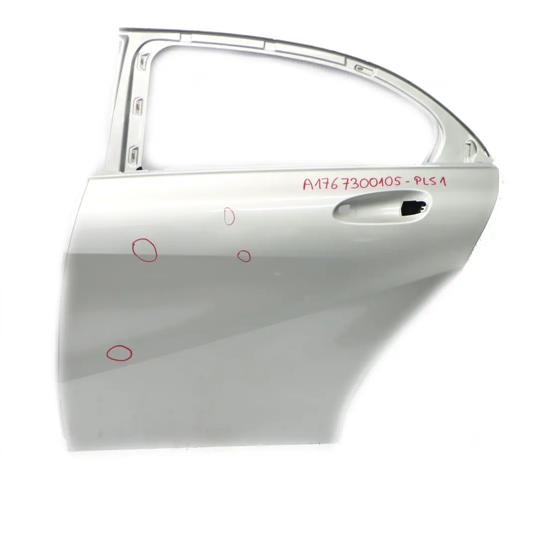 Porta posteriore sinistra Classe A Polar Silver Metallic - 761 per Mercedes W176 con numero di parte A1767300105 Mercedes W176 Porta posteriore sinistra Classe A Polar Silver Metallic - 761 - SKU A1767300105-PLS1 - Numero di parte A1767300105