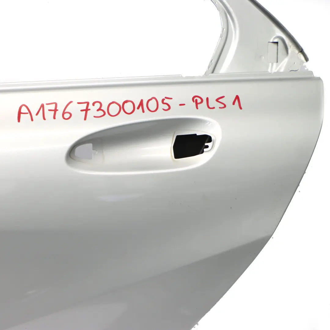 Puerta Trasera Izquierda Clase A Plata Polar Metalizado - 761 para Mercedes W176 con número de pieza A1767300105 Mercedes W176 Puerta Trasera Izquierda Clase A Plata Polar Metalizado - 761 - SKU A1767300105-PLS1 - Número de pieza A1767300105
