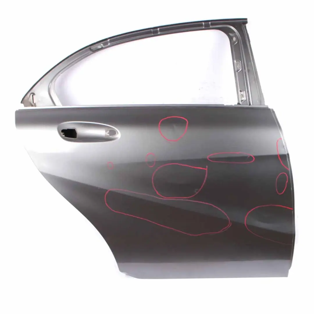 Door Rear Right O/S A-Class Mountain Grey Metallic - 787 to Mercedes W176 with Part number A1767300205 Mercedes W176 Door Rear Right O/S A-Class Mountain Grey Metallic - 787 - SKU A1767300205-MG - Part number A1767300205