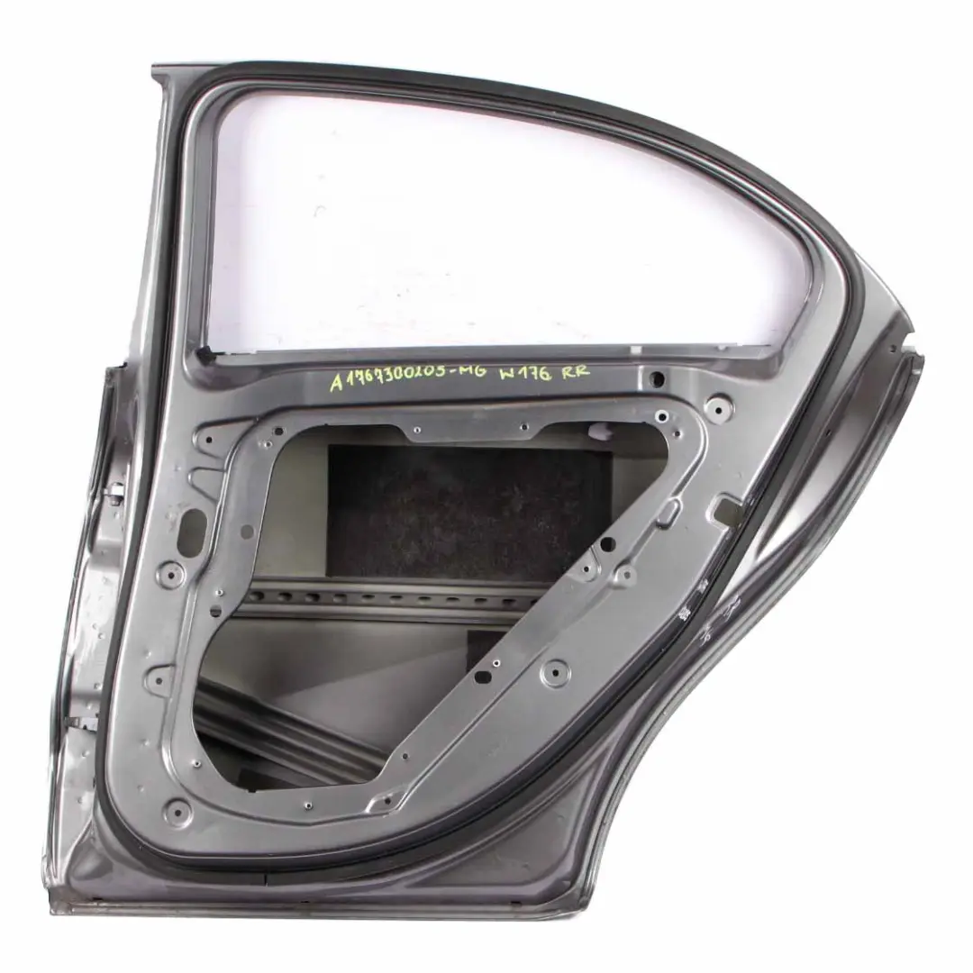 Door Rear Right O/S A-Class Mountain Grey Metallic - 787 to Mercedes W176 with Part number A1767300205 Mercedes W176 Door Rear Right O/S A-Class Mountain Grey Metallic - 787 - SKU A1767300205-MG - Part number A1767300205
