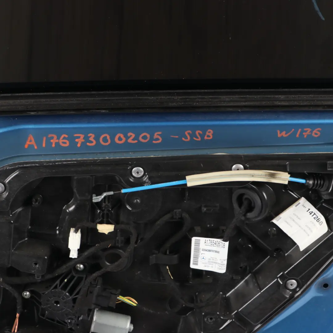 Mercedes W176 Door Rear Right O/S A-Class South Seas Blue Metallic - 162 - SKU A1767300205-SSB - Part number A1767300205