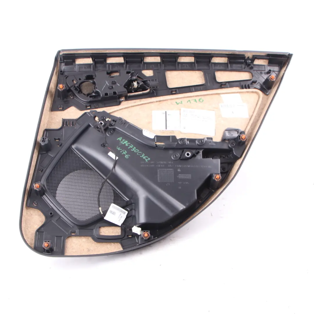 Door Card Trim Rear Left N/S Panel Cloth Fabric Black Anthracite to Mercedes W176 with Part number A1767300362 Mercedes W176 Door Card Trim Rear Left N/S Panel Cloth Fabric Black Anthracite - SKU A1767300362 - Part number A1767300362