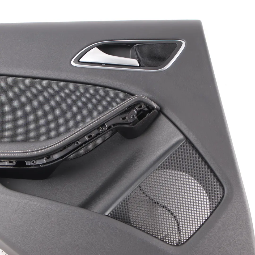 Door Card Trim Rear Left N/S Panel Cloth Fabric Black Anthracite to Mercedes W176 with Part number A1767300362 Mercedes W176 Door Card Trim Rear Left N/S Panel Cloth Fabric Black Anthracite - SKU A1767300362 - Part number A1767300362