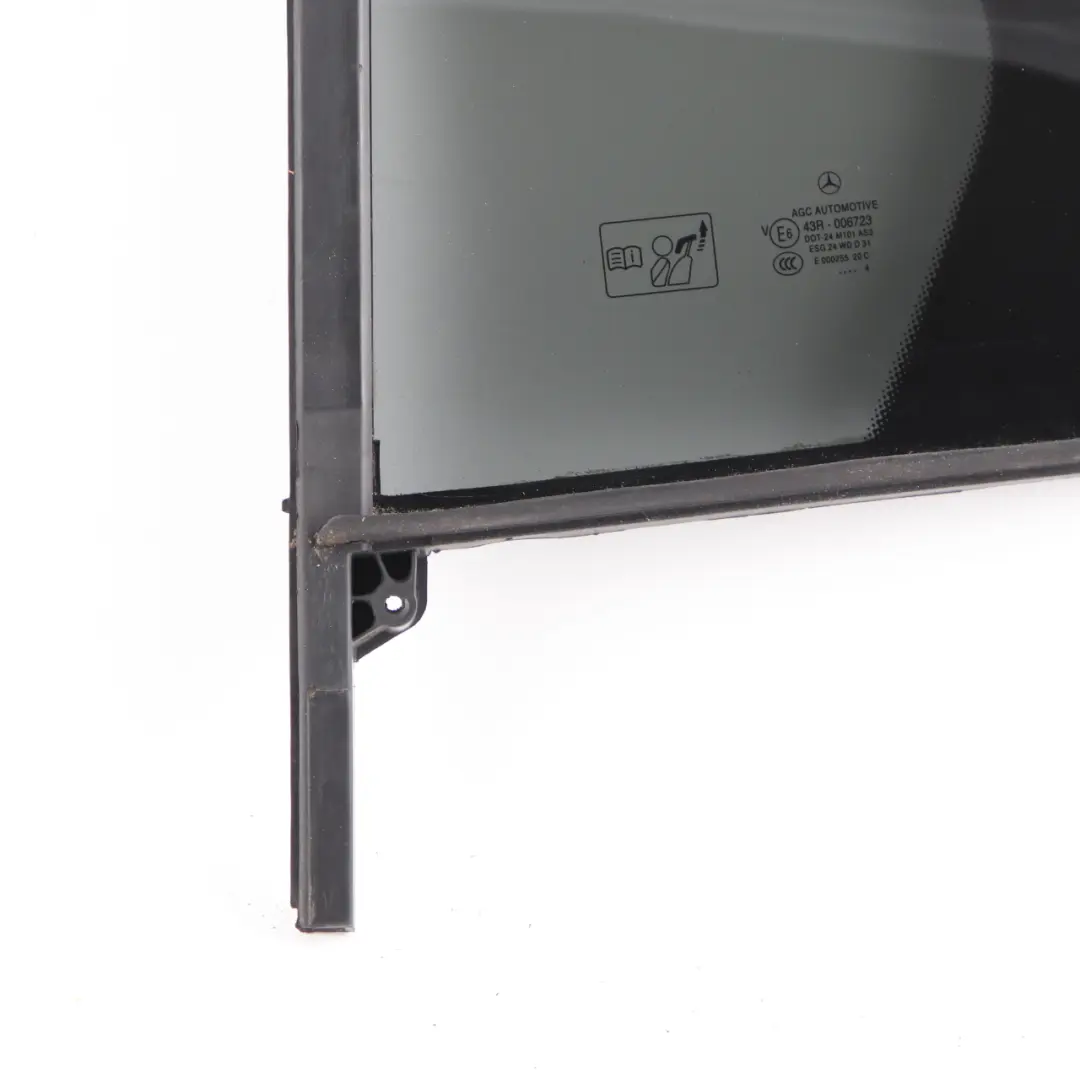 Window Glass Rear Door Left Quarter Tinted AS3 to Mercedes W176 with Part number A1767300500 Mercedes W176 Window Glass Rear Door Left Quarter Tinted AS3 - SKU A1767300500 - Part number A1767300500